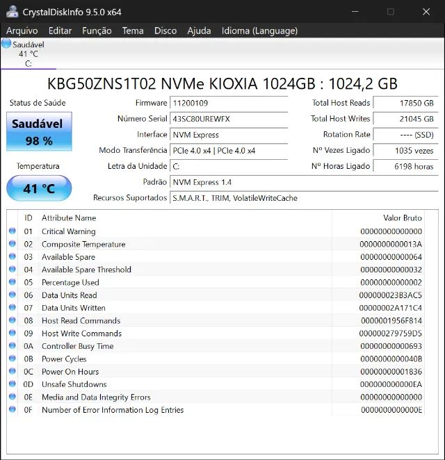 SSD 1tb 2230 kioxia testado com Windows. - Foto 3