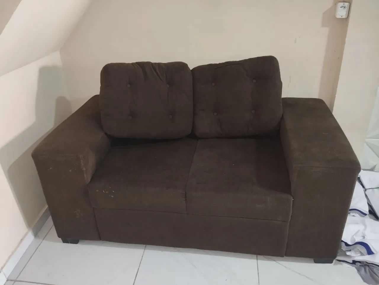Conjunto Sofá 3 E 2 Lugares Suede Chamego 300 reais  - Foto 4