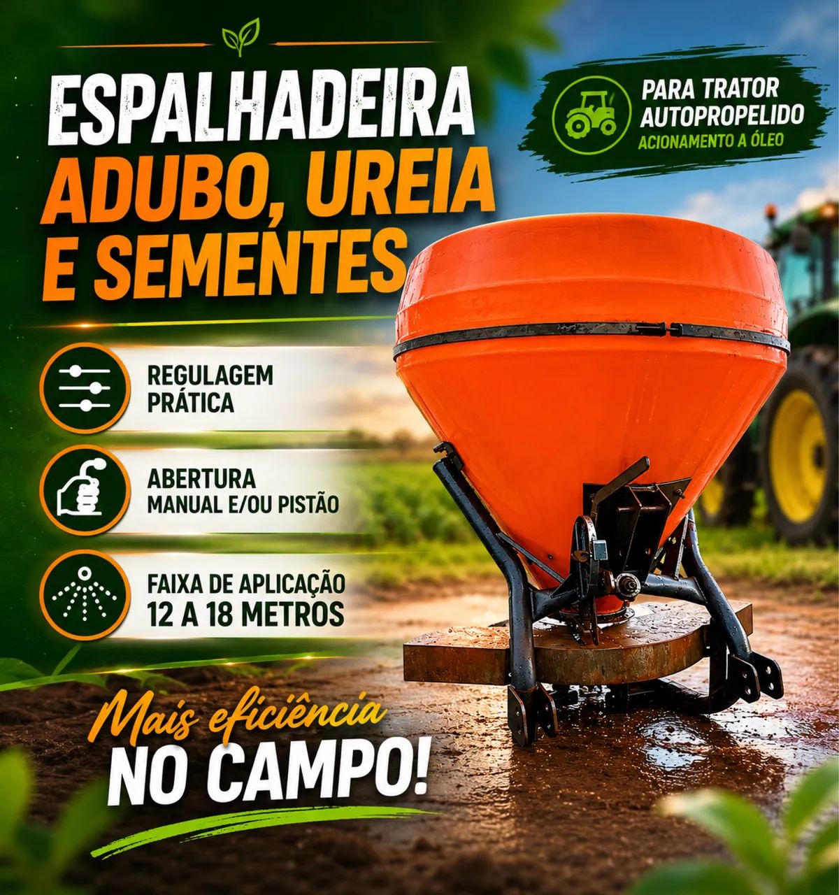 ESPALHADEIRA / DISTRIBUIDORA DE ADUBO, UREIA E SEMENTES