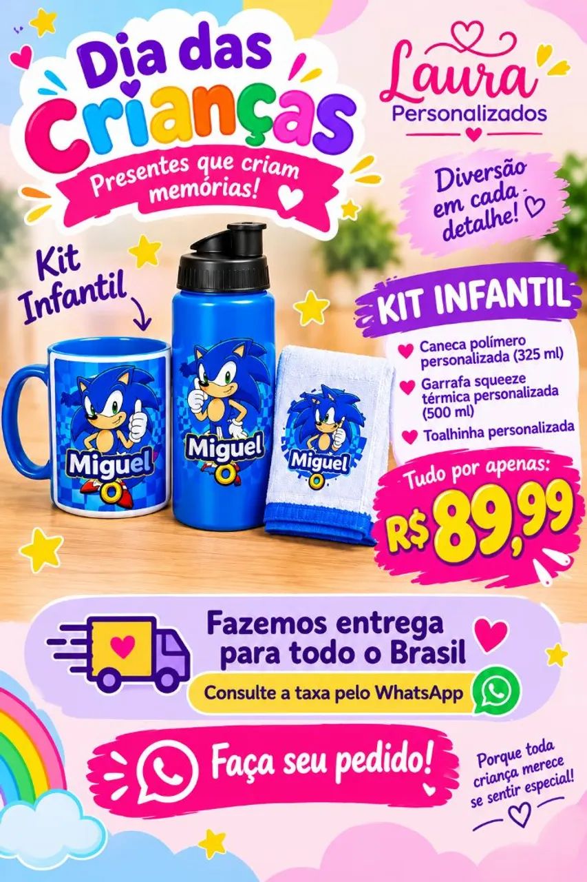 Kit personalizado para dia das crianças 