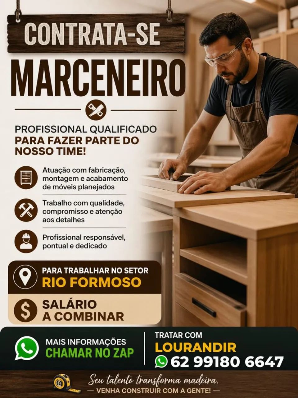 Vaga para marceneiro 