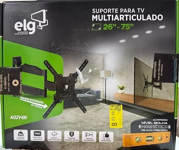 Suporte de Parede Articulado para TV 26 a 75 Polegadas Braço 50cm ELG