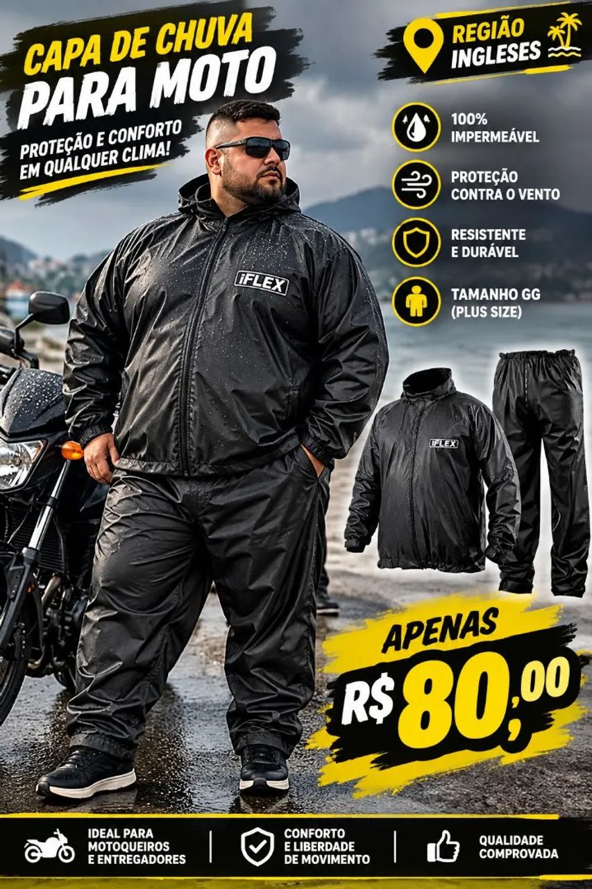 Capa de  chuva Moto GG(Calça e moletom)