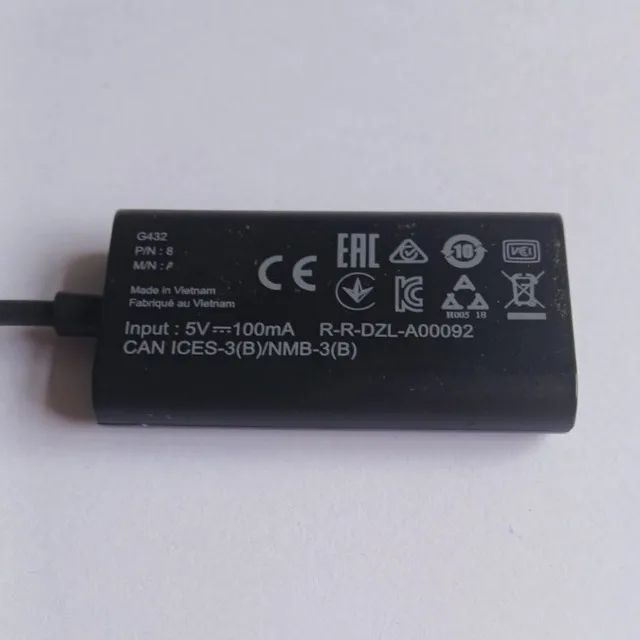 Adaptador Placa De Som Usb <> P3 Fone/Microfone - Logitech G432 - Foto 3