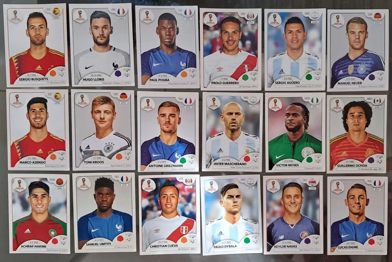 趣味 footballista 2018 Copa 2018 Lote de figurinhas 36 craques - Hobbies e coleções