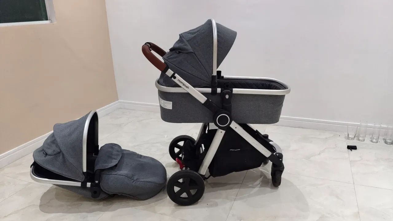 Carrinho de bebê Mompush Ultimate 2 Completo + Moisés Importado - Foto 4
