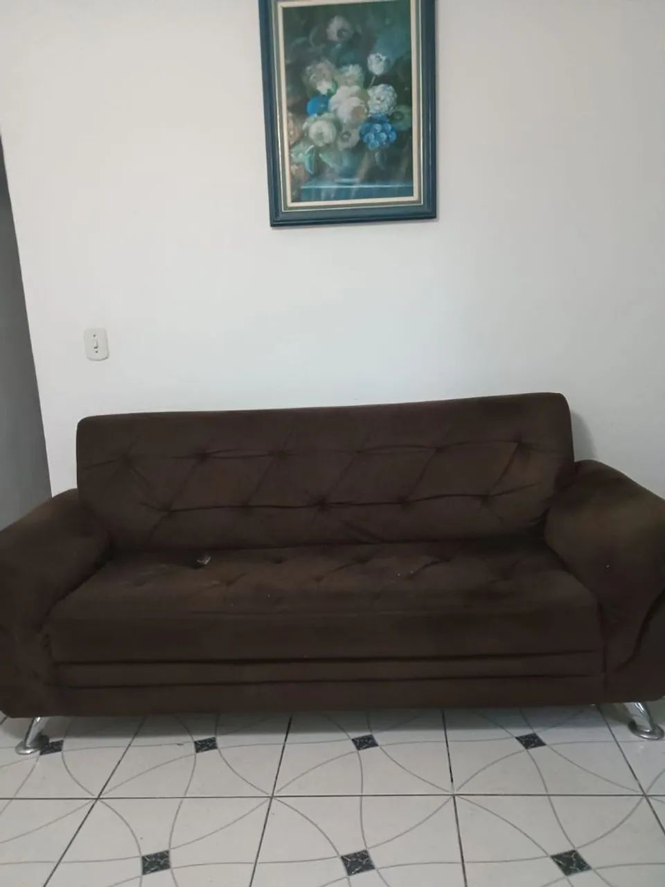 Par de sofá marrom usado em bom estado  - Foto 2