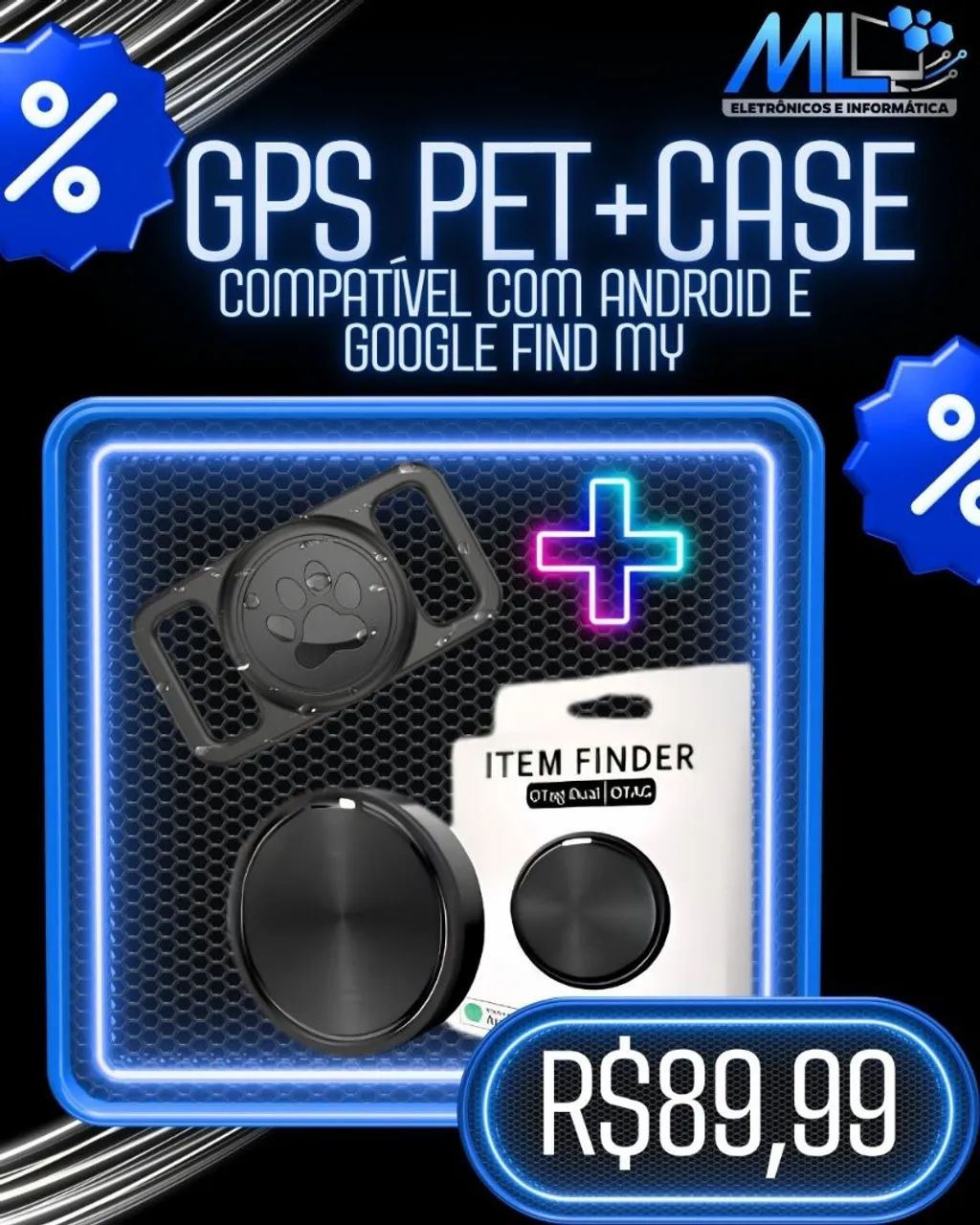 GPS rastreador para pet Android Google Find My+Case silicone