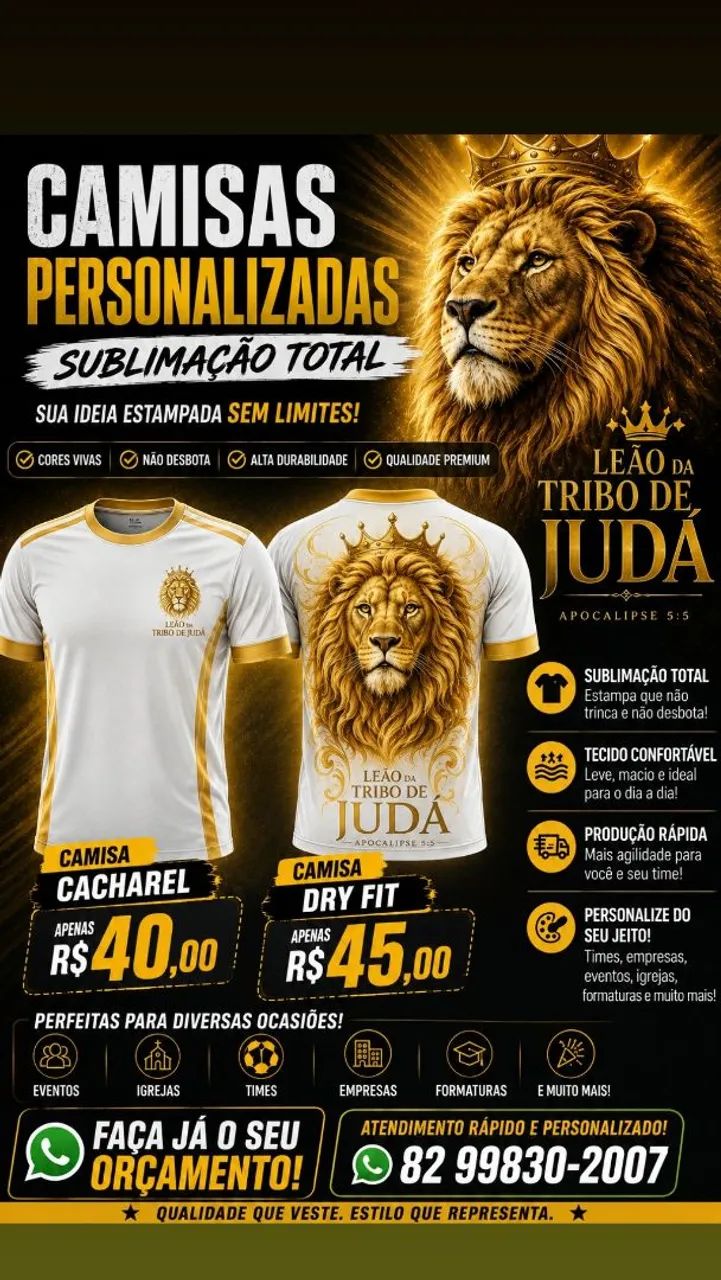 Camisas sublimação total 