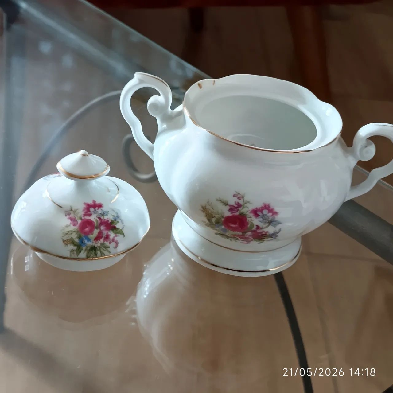 Açucareiro de porcelana Real 1950 - Foto 5