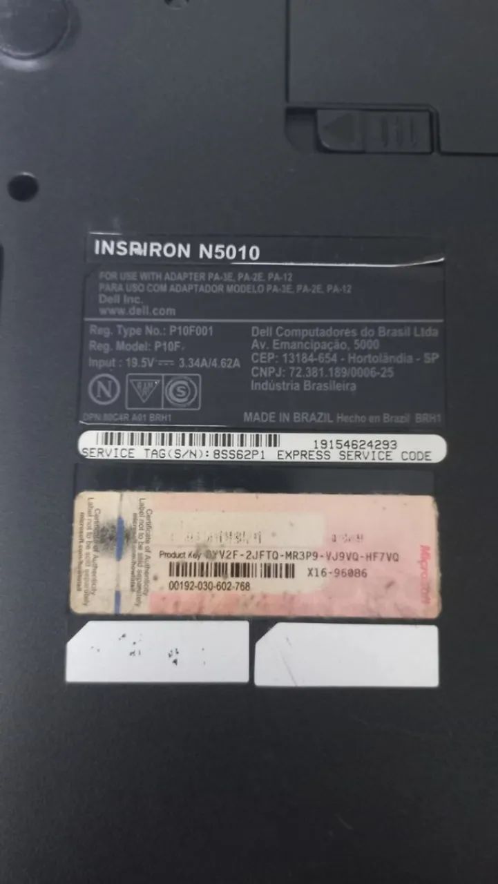 Notebook Dell Inspiron N5010