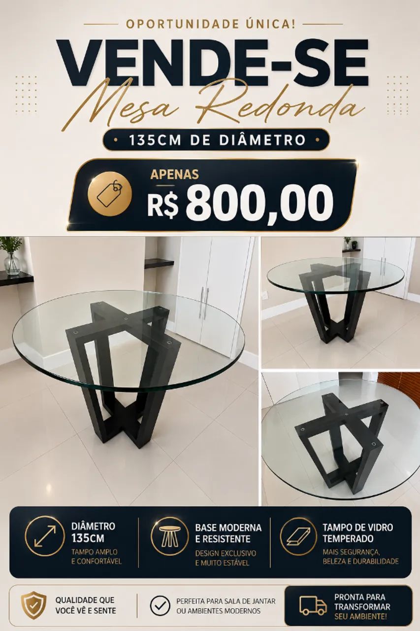 Mesa Jantar Redonda 135cm