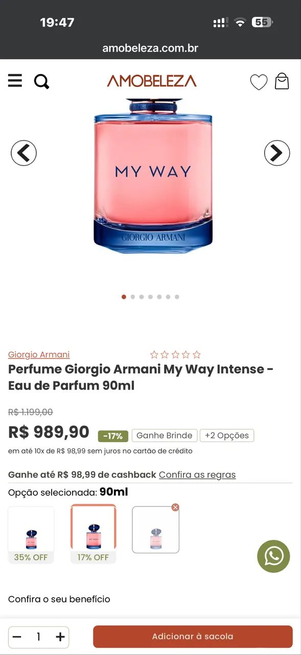 My Way Parfam 90ml cheio - Foto 2