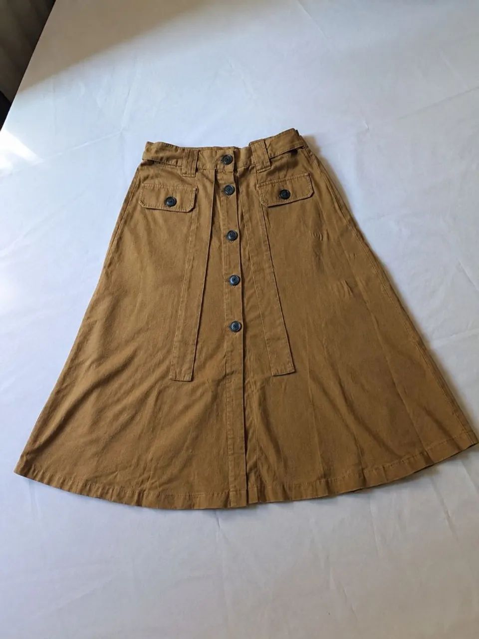 Saia Feminina Midi Marrom
