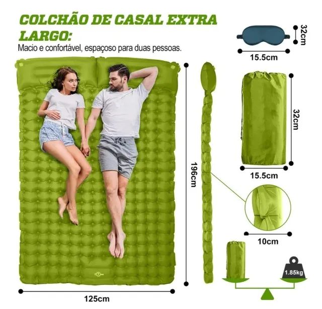 Colchão casal inflável para camping