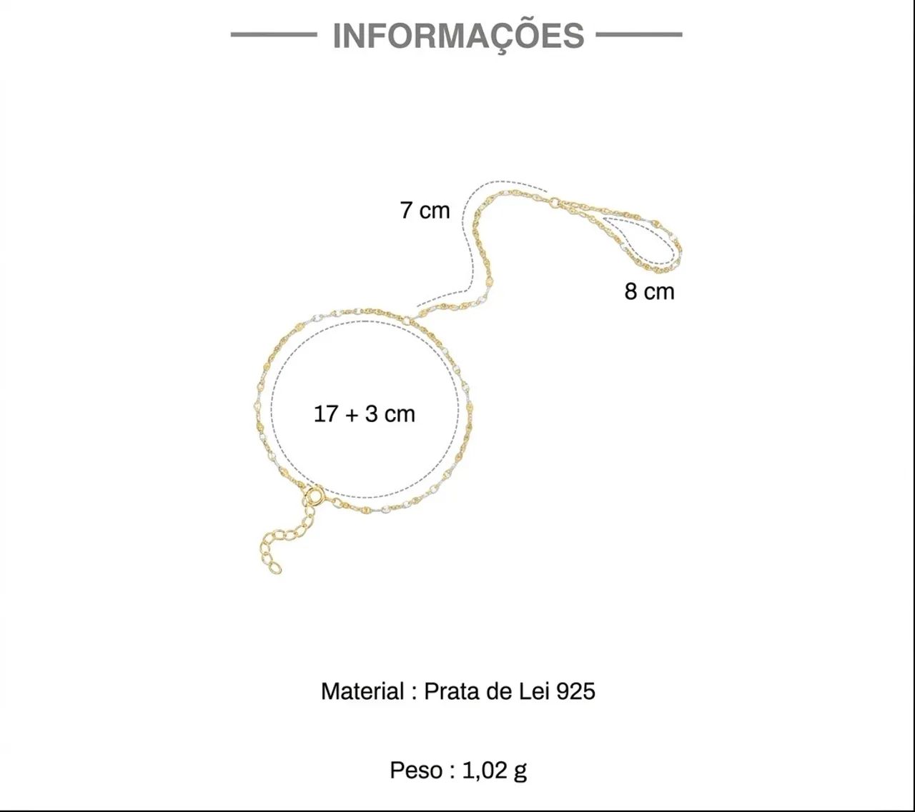 Hand chain pulseira de prata 925 - Foto 2
