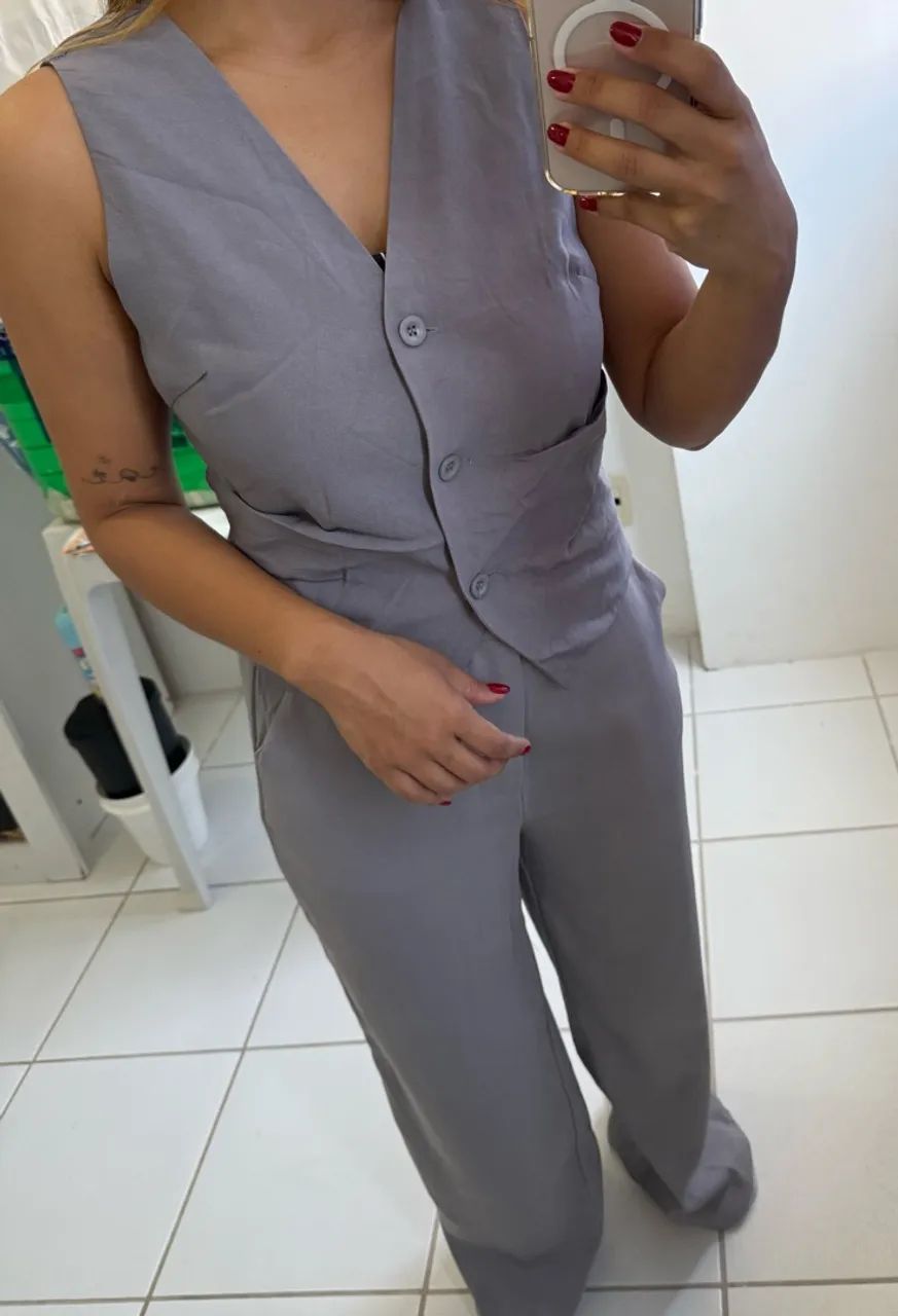 Conjunto de alfaiataria cinza - Foto 4