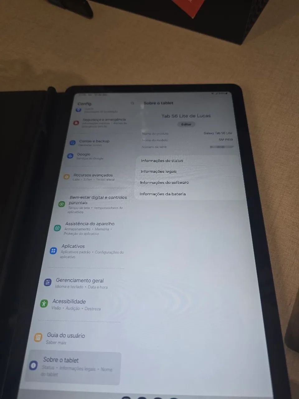 Tab S6 Lite 128g Excelente estado, completo.