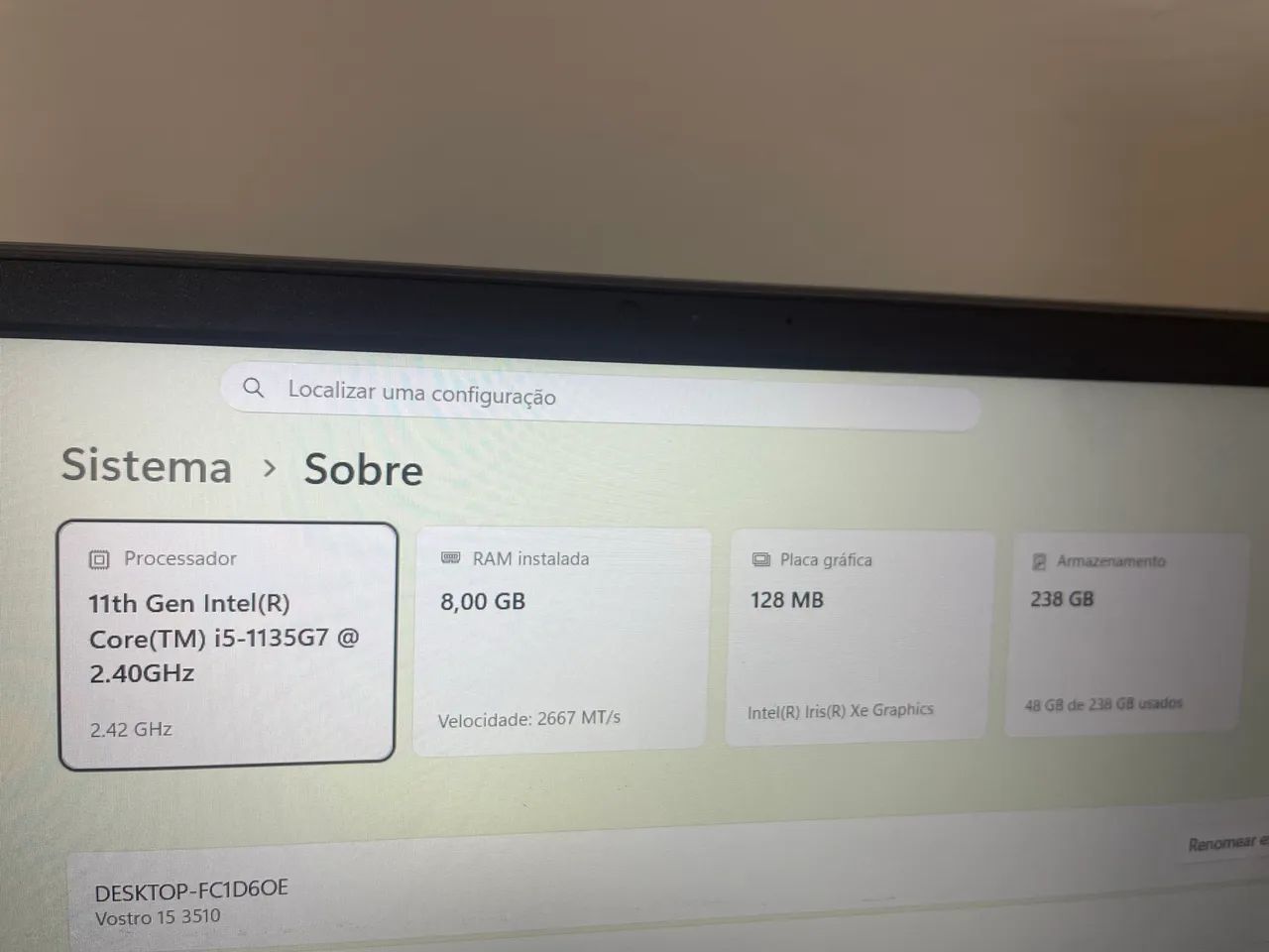 Notebook dell i5 11 geração de qualidade  - Foto 3