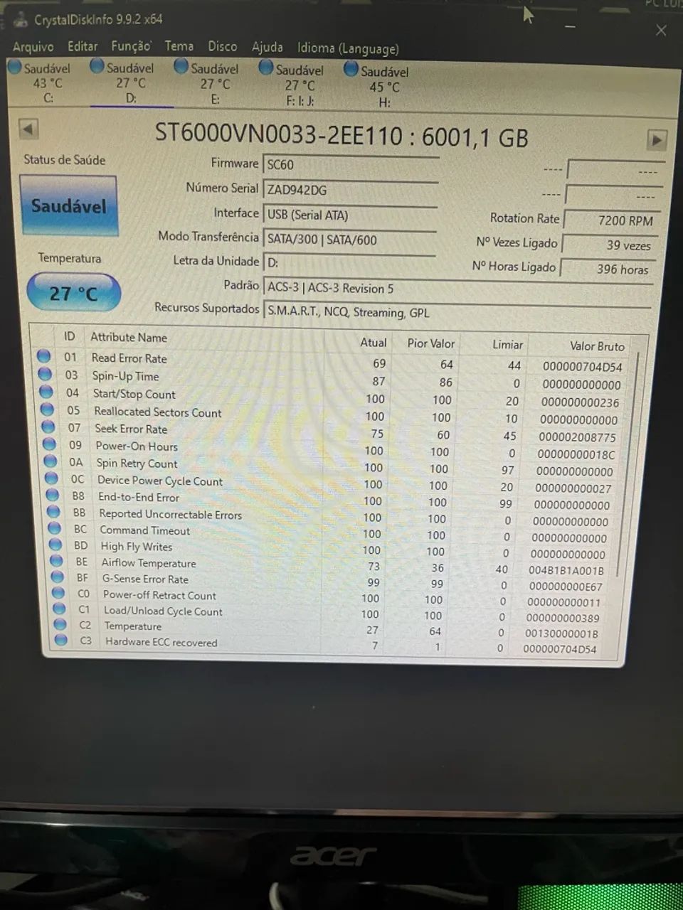 HD 6tb Iron Wolf SEAGATE - Foto 2