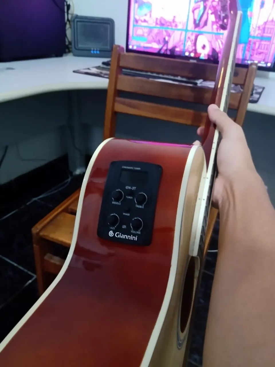 Violão Elétrico Giannini GSF1R CEQ Cordas de Aço - Foto 3