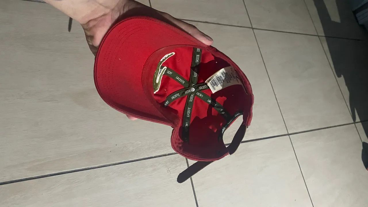 Boné Lacoste Big croco(vermelho) Original - Foto 2