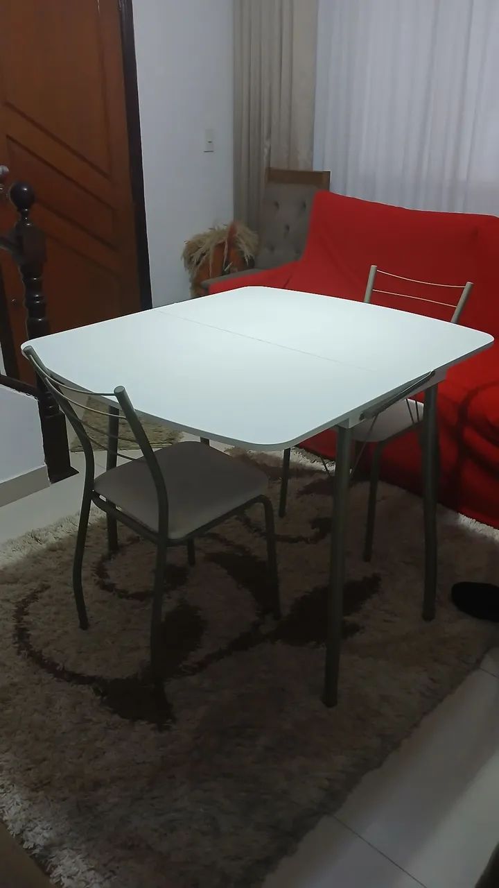 Mesa Branca com 02 cadeiras carrara - Foto 3