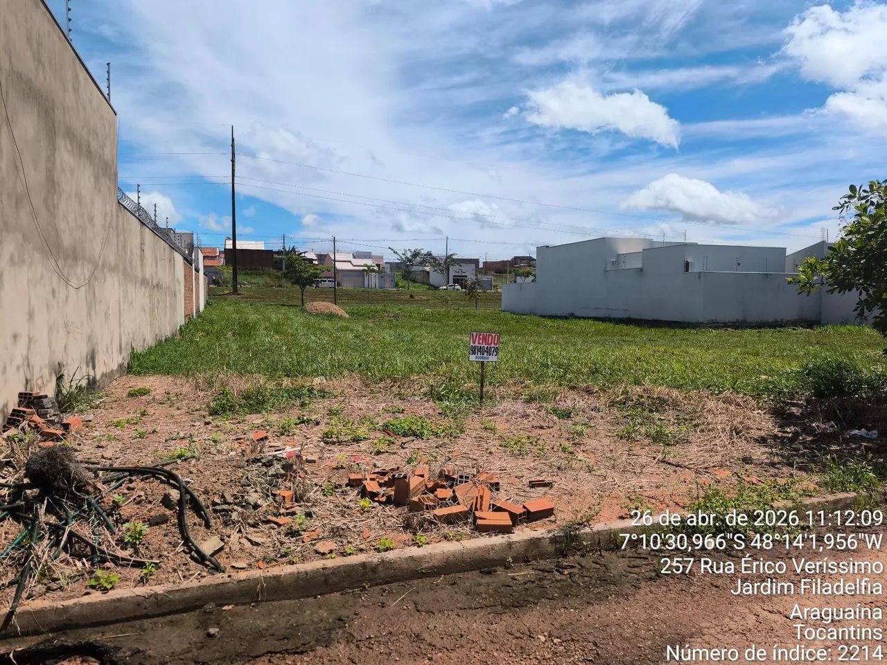 LOTE 250 M2 (QUITADO) NO JD. IPÊS I 