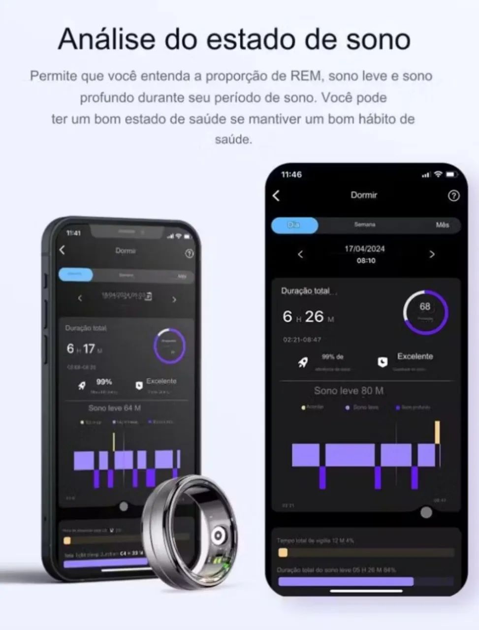 Smart ring r06 tamanho 9# com caixinha de carregamento  - Foto 5