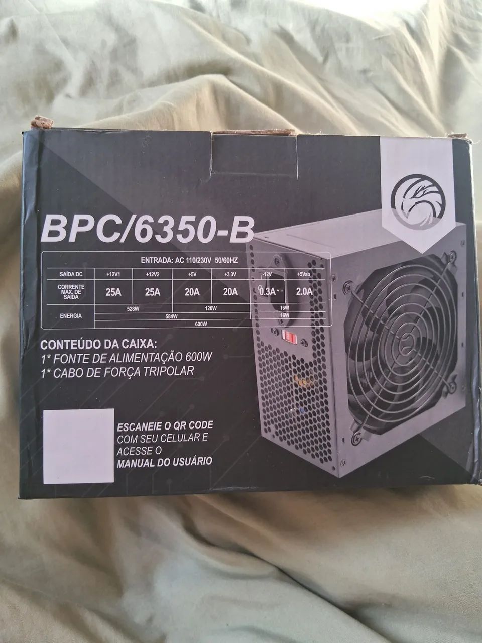 fonte de alimentação ATX600W