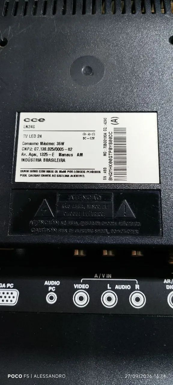 TV CCE 24" com Defeito - Foto 3