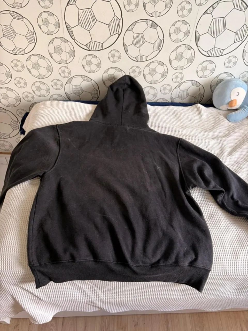 moletom canguru baw clothing cinza estonado com capuz - Foto 3
