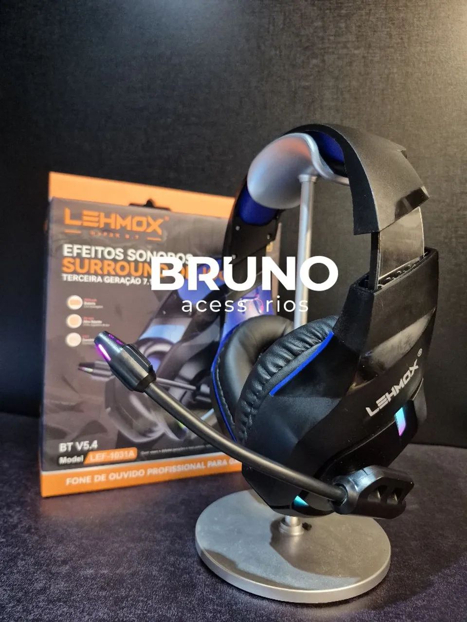Headset Gamer Bluetooth Led RGB - Foto 4