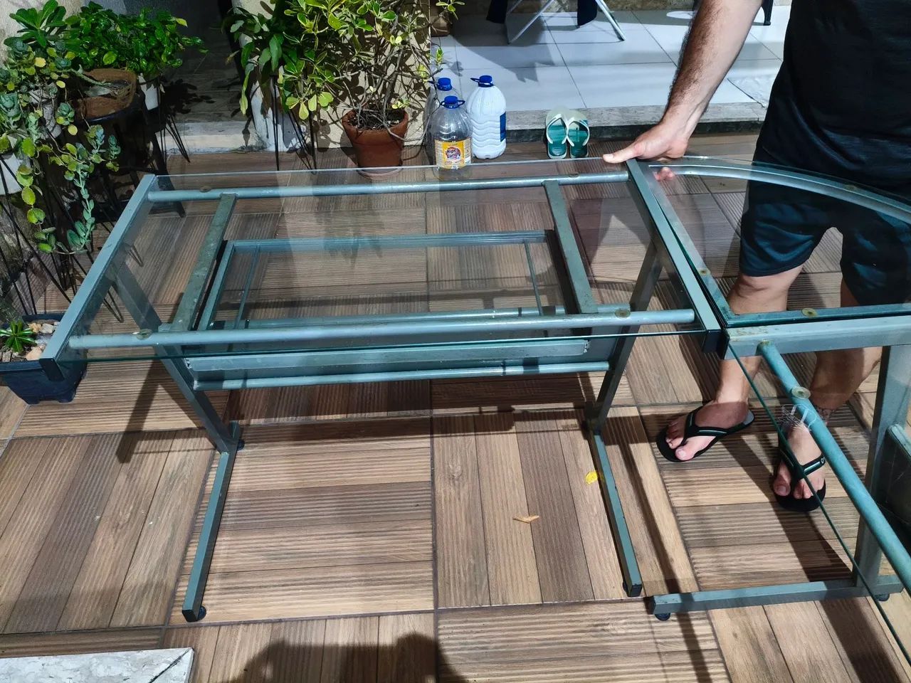 Mesa de Escritório Aço e Vidro - Foto 4