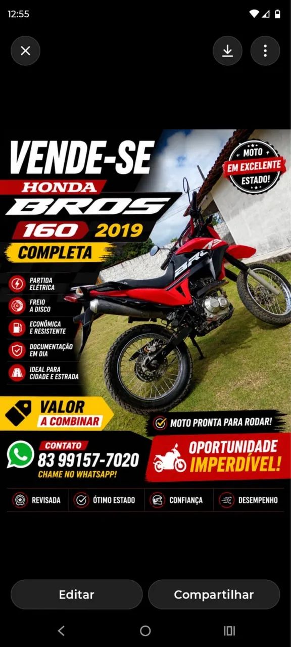 VENDE-SE MOTO BROS 160 (2019) - Foto 3