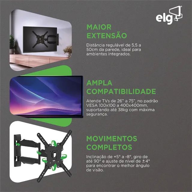 Suporte de TV 26 a 75 polegadas Articulado de Parede - Foto 2