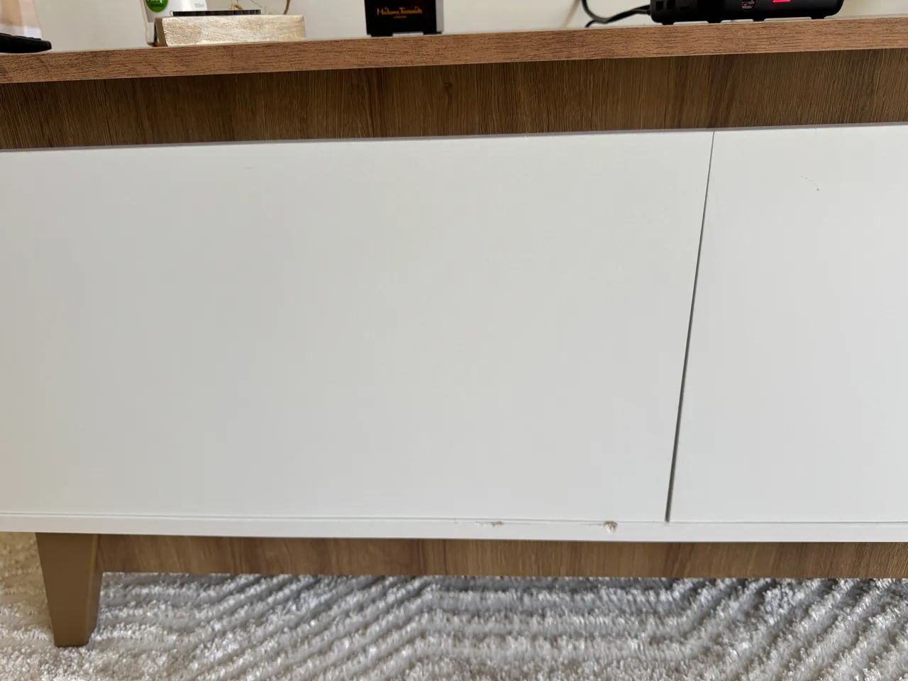 Raque de TV Branco/Madeirado 180cm - Foto 2