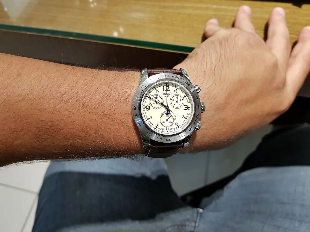 Tissot original pulseira de couro modelo V8 - Foto 5