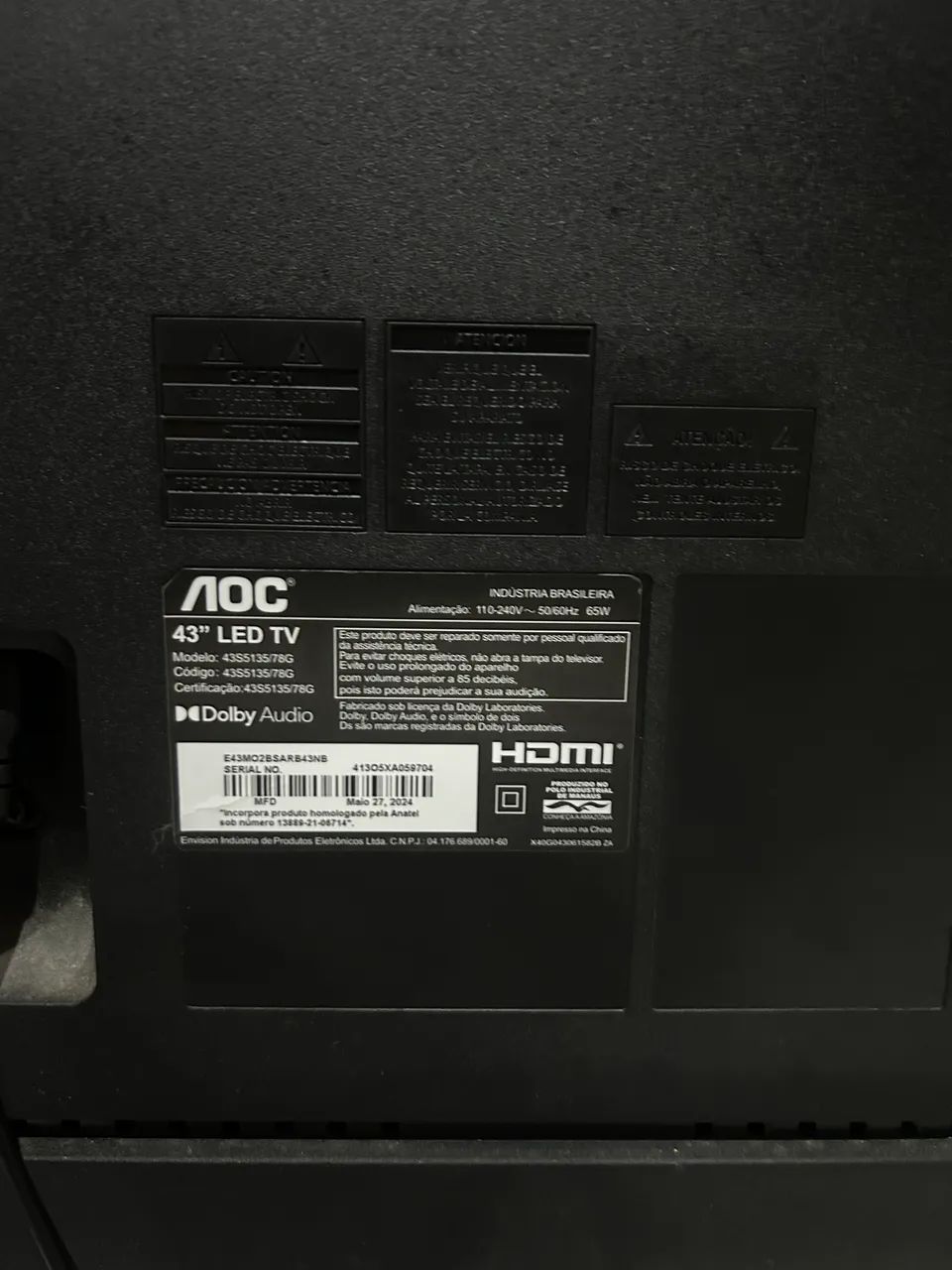 Televisão Aoc Roku 43 Polegadas com Defeito - Foto 2