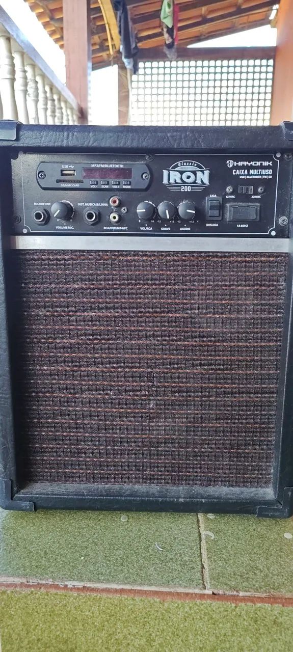 Caixa Amplificada Multiuso Hayonik Classic Iron 200 - Bluetooth, USB, FM | Perfeita!