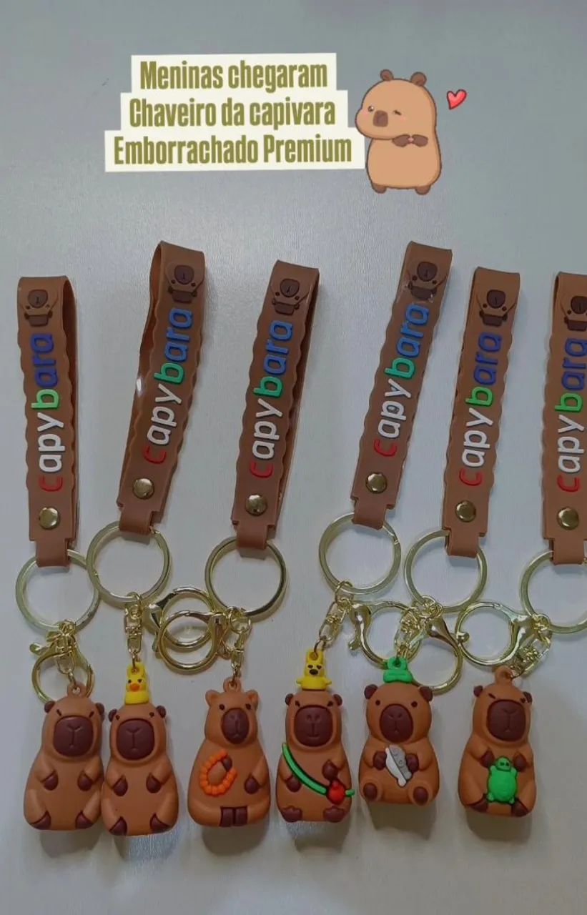 Chaveiro capivara emborrachado Premium 