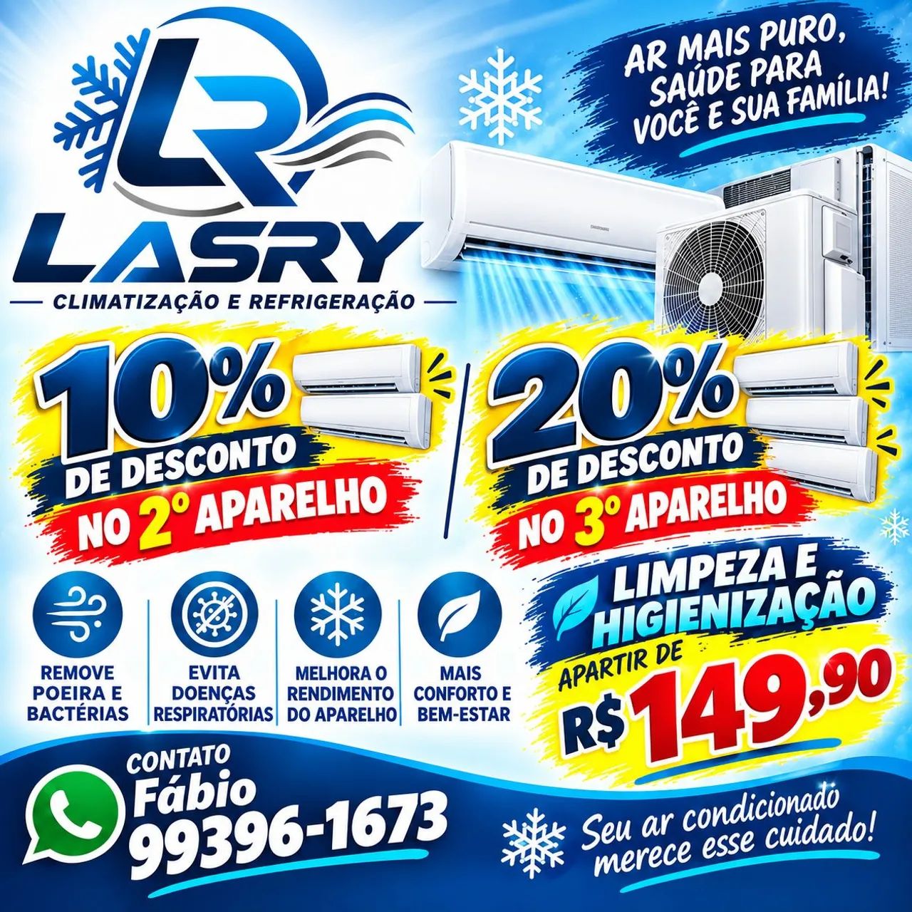Limpeza e higienização do seu ar condicionado 