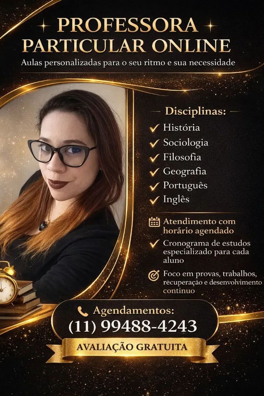 Professora particular online.