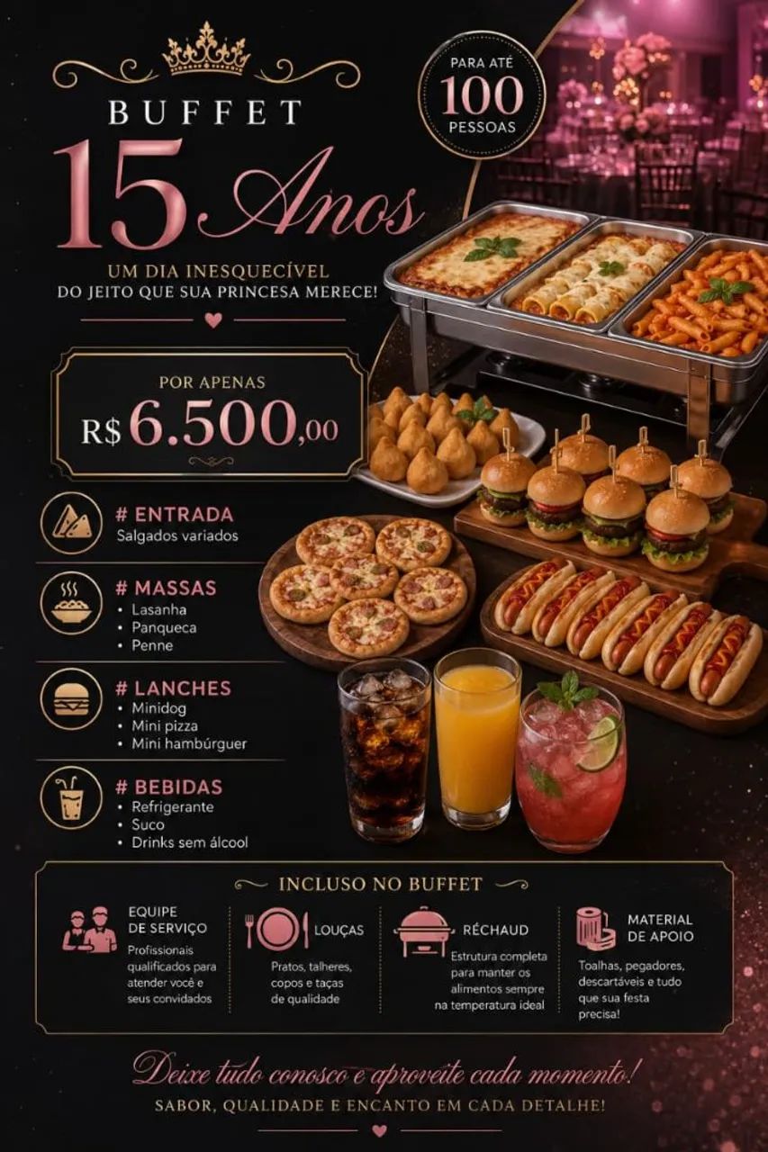 Promoção buffet 15 anos