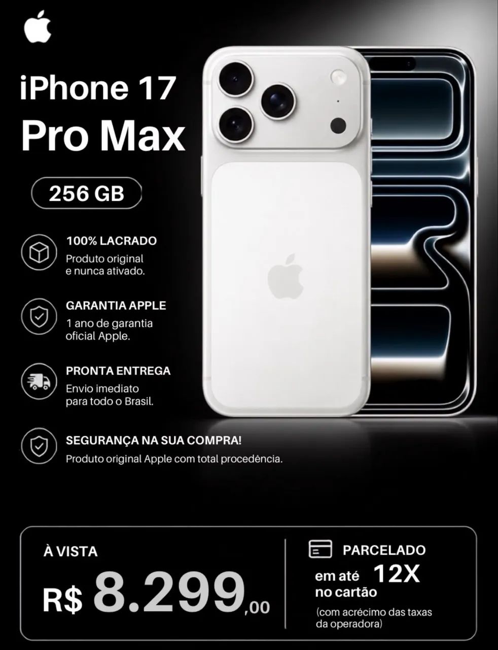 Iphone 17 Pro Max 256gb Silves lacrado