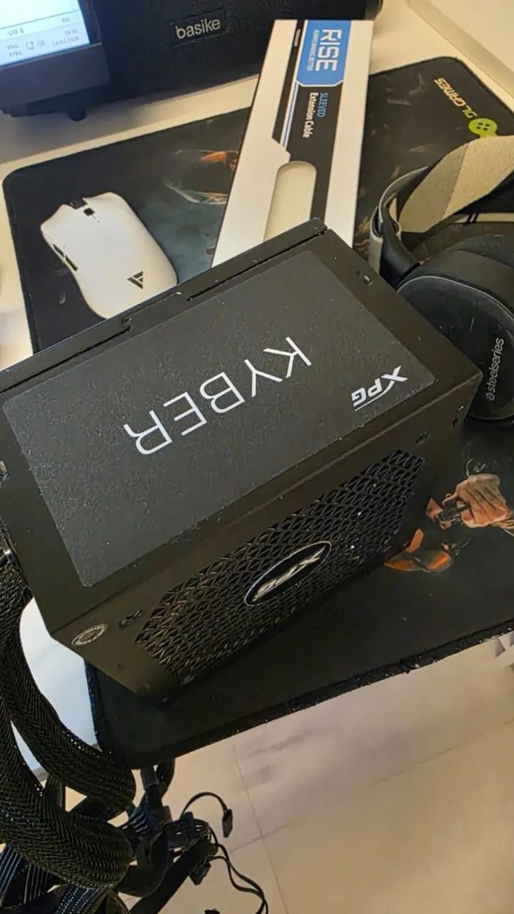 Monitor + Fonte 850w gold + Cabo branco extensor 18AWG + Regua ...