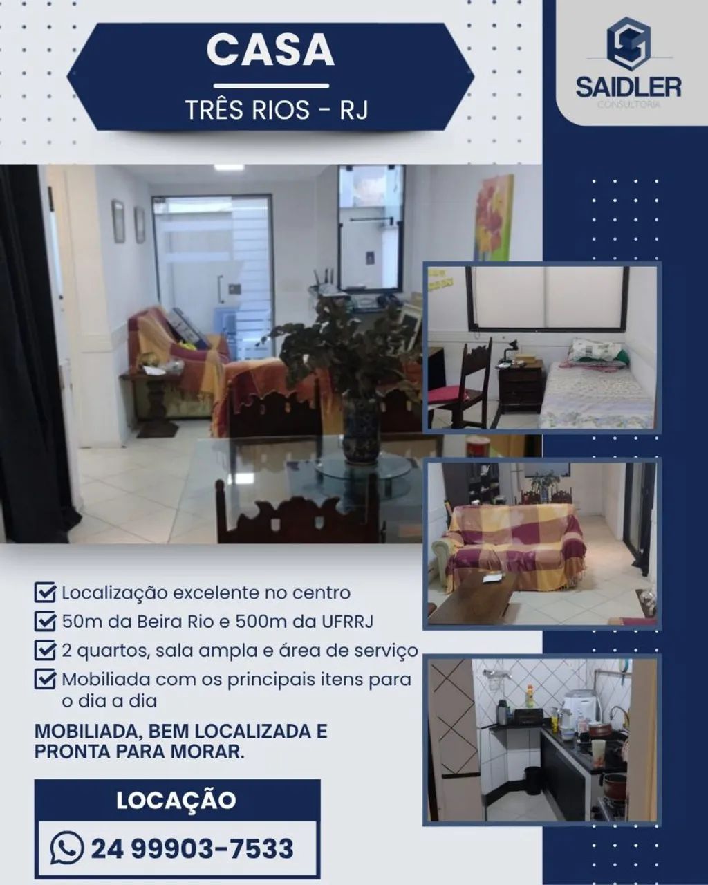 Casa mobiliada em Três Rios RJ 