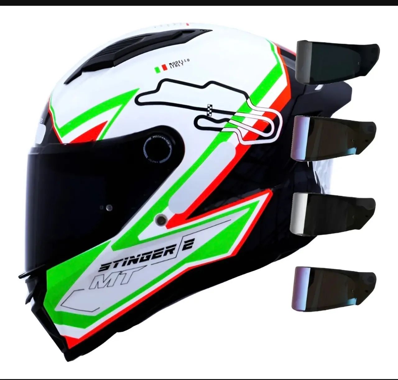 Capacete Mt Stinger 2 Grand Prix Italy + Viseira - Foto 2
