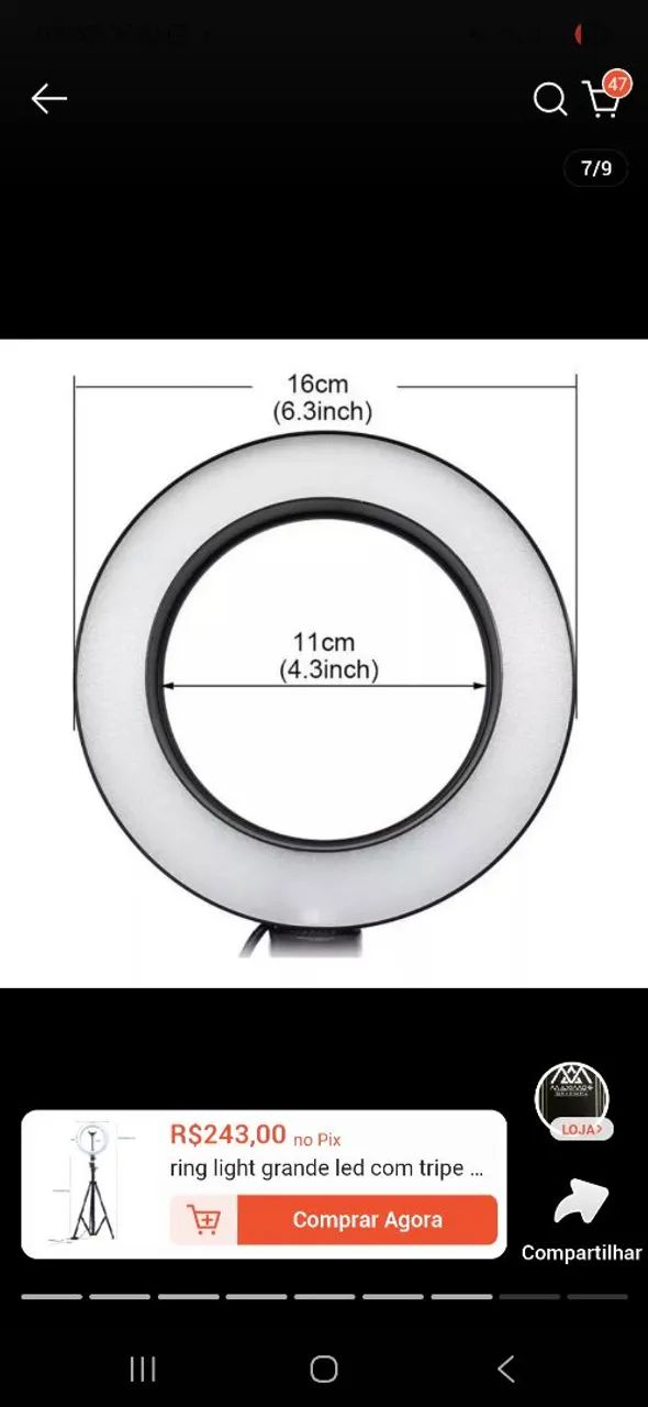 Ring light com tripé - Foto 3