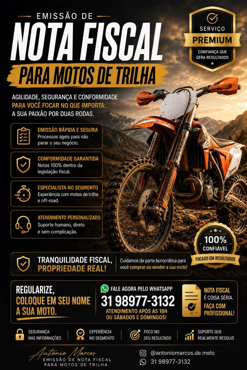Nota fiscal de moto de trilha  - Foto 2